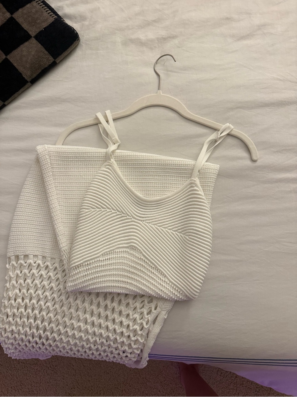 White Ribbed Knit Camisole Tank Top - Women